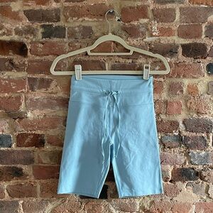 NWT Girlfriend Collective Tie-Waist Baby Blue Bike Shorts - Size S